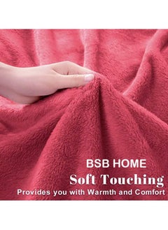 BSB HOME BSB HOME® 300 GSM Premium Plush Single Blanket for Bed, Sofa, Couch, Travel and Camping  AC Blanket | 150 x 220 CM  | Red | SOLID MINK  - Image 2