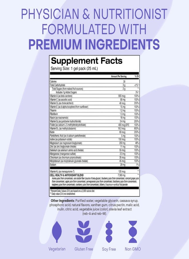 Healthycell Bioactive Daily Liquid Multivitamin for Men & Women – 20+ Essential Vitamins, Minerals & Antioxidants for Brain, Heart, Immune Support, Skin & Hair Support - 14 Gel Packs - Image 5