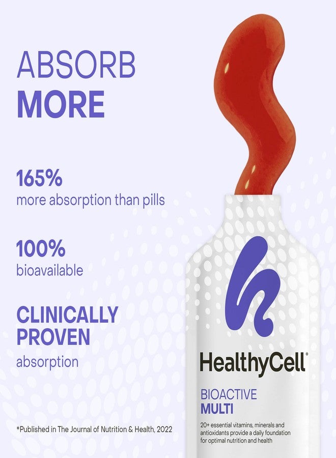 Healthycell Bioactive Daily Liquid Multivitamin for Men & Women – 20+ Essential Vitamins, Minerals & Antioxidants for Brain, Heart, Immune Support, Skin & Hair Support - 14 Gel Packs - Image 3