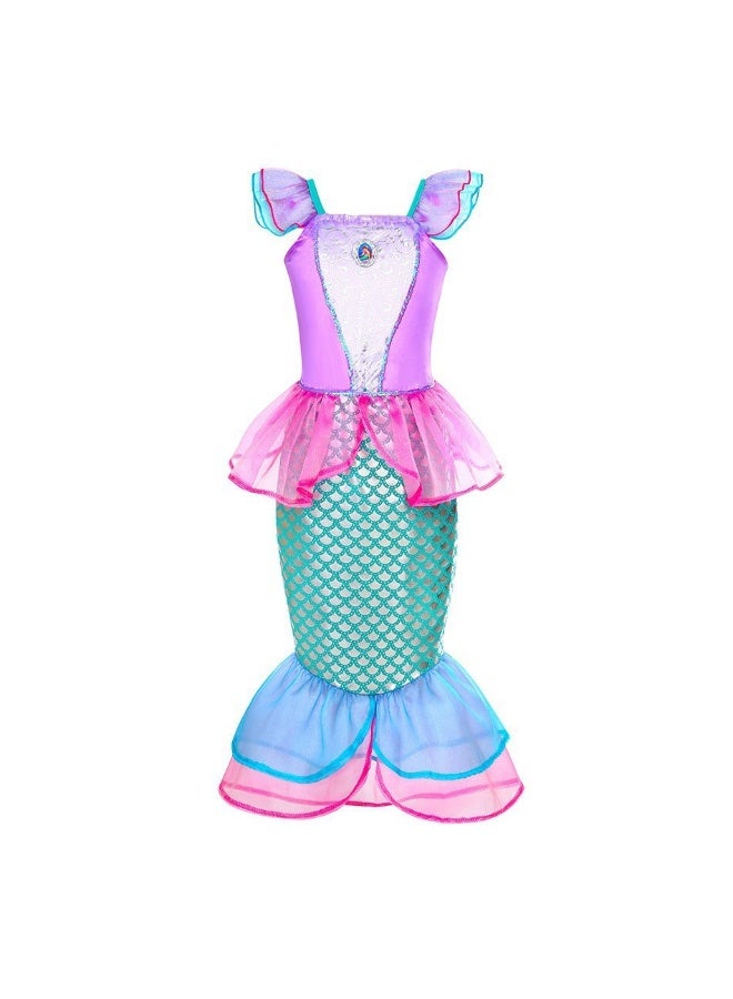 NIBEMINENT Mermaid Classic Fishtail girl Mermaid Ariel Princess Dress children's party dress - Image 1