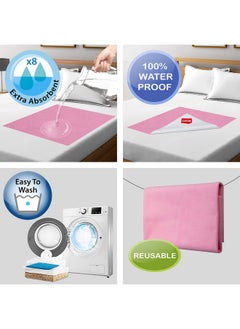 Luvlap Instadry Anti-Piling Fleece Extra Absorbent Quick Dry Sheet For Baby, Baby Bed Protector, Waterproof Baby Sheet, Small Size 50X70Cm, Pack Of 2, Sky Blue & Baby Pink  - Image 3