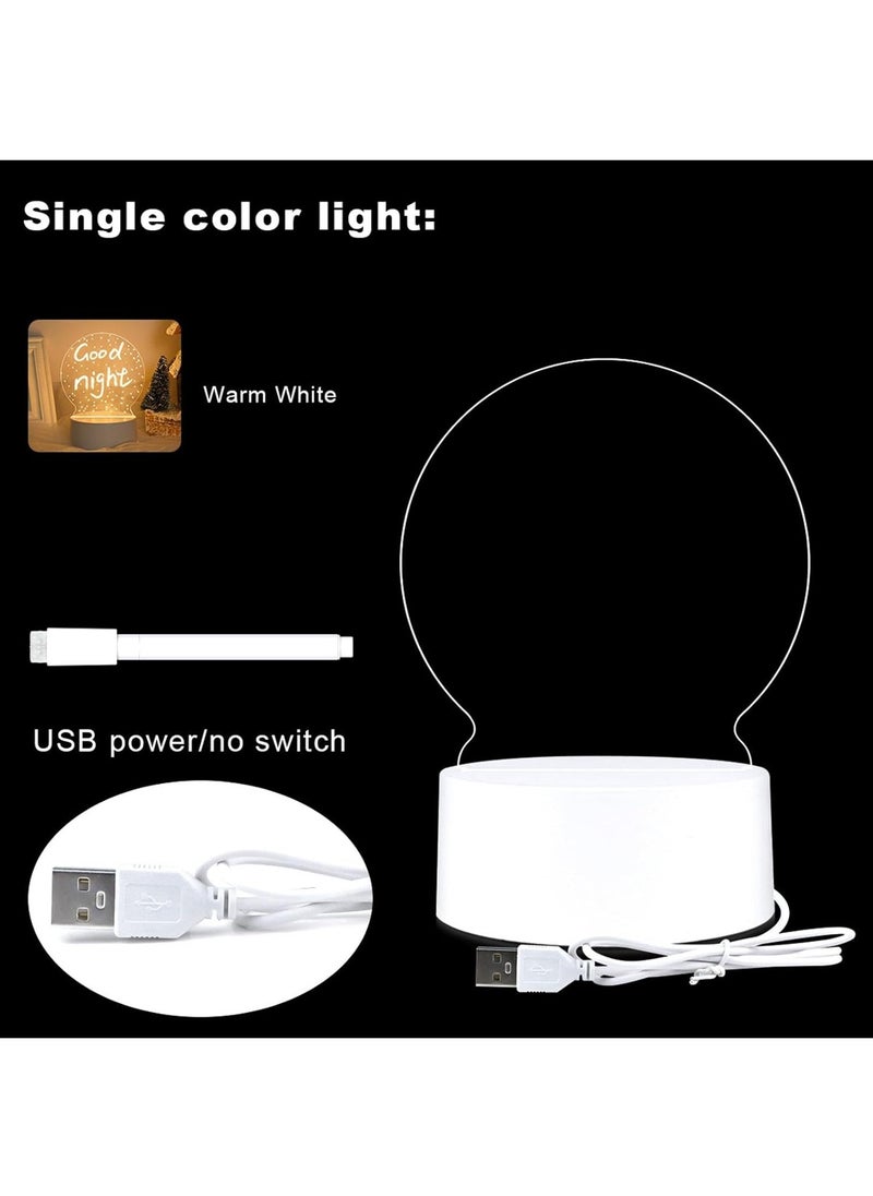 MileMelo - DIY Easel Night Light Lamp, Acrylic Whiteboard Clear Dry Erase Board Light Up Stand with Desk Stand DIY Display Project Craft Photo Prop Message Board (Circular) - Image 1
