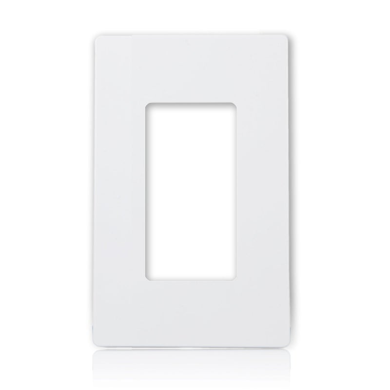 Maxxima 10 Pack 1 Gang Decorative Outlet Screwless Multi Outlet Wall Plate White Standard Size Perfect for Household Indoor Light Switches Dimmers or Timers UL Listed