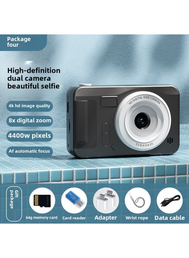 Generic TIKTOK Hot Special For CCD Card Machine 2.4 "HD Dual Camera Portable Digital Camera For Children-Body Color:Black + 64G Memory Card  - Image 1