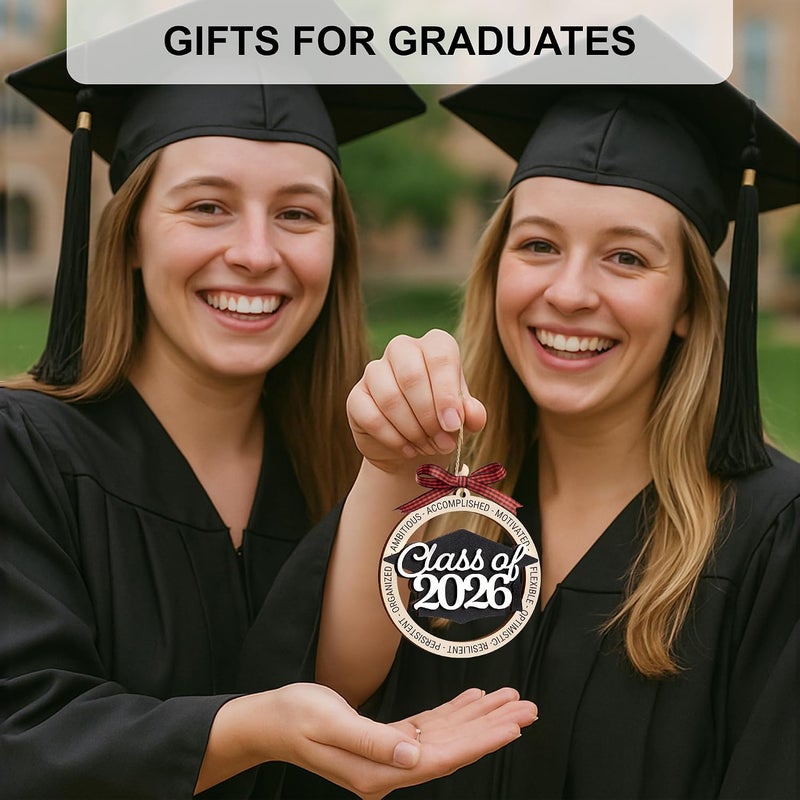 Sensemory Graduation Ornaments Class of 2026, Wooden Graduation Keepsake for College or High School Celebration, Class of 2025 Ornament Gifts Decoration (Class of 2026) - Image 5