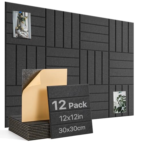 Woovio Large Cork Board, 48" X 36" Bulletin Board, 12 Pack Felt Pin Boards Cork Boards for Walls Office Home Decor, Classroom with 60 Safe Removable Adhesive Tabs Beige - Image 1