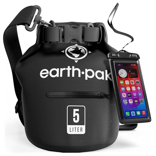 Earth Pak حقيبة جافة مقاومة للماء من Earth Pak مع جيب بسحاب - حقيبة ظهر جافة مقاومة للماء تحافظ على المعدات جافة للكاياك - غلاف هاتف مقاوم للماء - Image 1