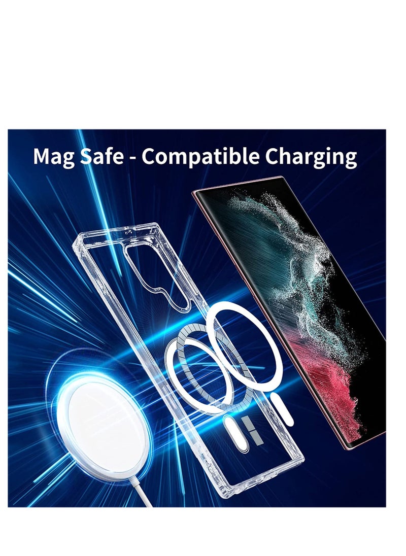 Bastec Case Cover Clear for Samsung Galaxy S23 Ultra with Support Magsafe Charger Charging Thin Shockproof and Transparent Non-yellow Case  - Image 5