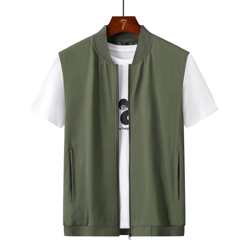 Summer Men'S Vest Sleeveless Waistcoat Vest Men'S Sports Thin Vest Outer Wear Light And Breathable Leather - Image 2