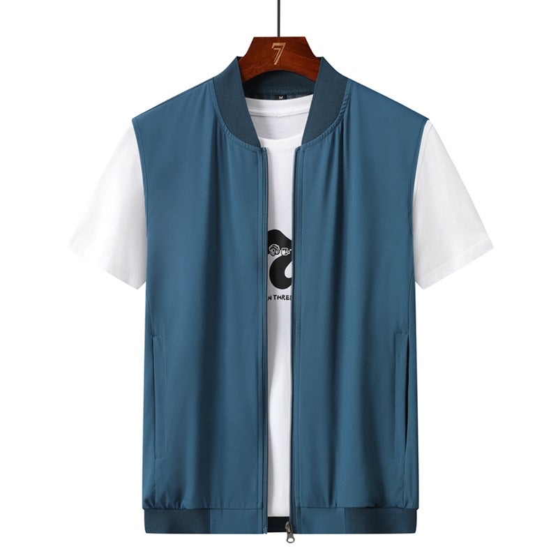 Summer Men'S Vest Sleeveless Waistcoat Vest Men'S Sports Thin Vest Outer Wear Light And Breathable Leather - Image 1