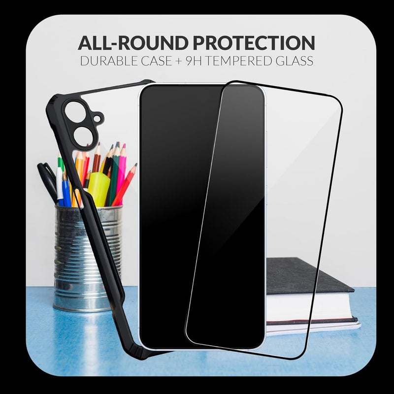 ShieldTech Back Cover Case + Screen Protector for Samsung Galaxy A07 | Transparent & Black Mobile Phone Back Cover Case for Samsung Galaxy A 07 / Samsung A07 | TPU & PC Black Mobile Phone Back Cover - Image 4