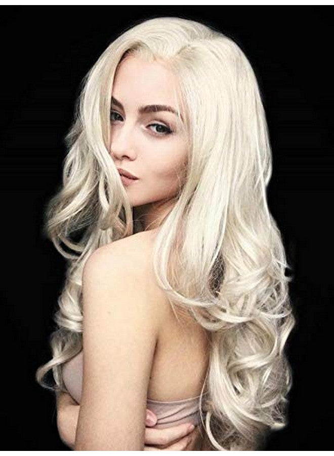 Kaneles Blonde Wig Long Wavy Middle Part Synthetic Beach Wave Curly Wig For Halloween Party Daily Wear Blonde - Image 1