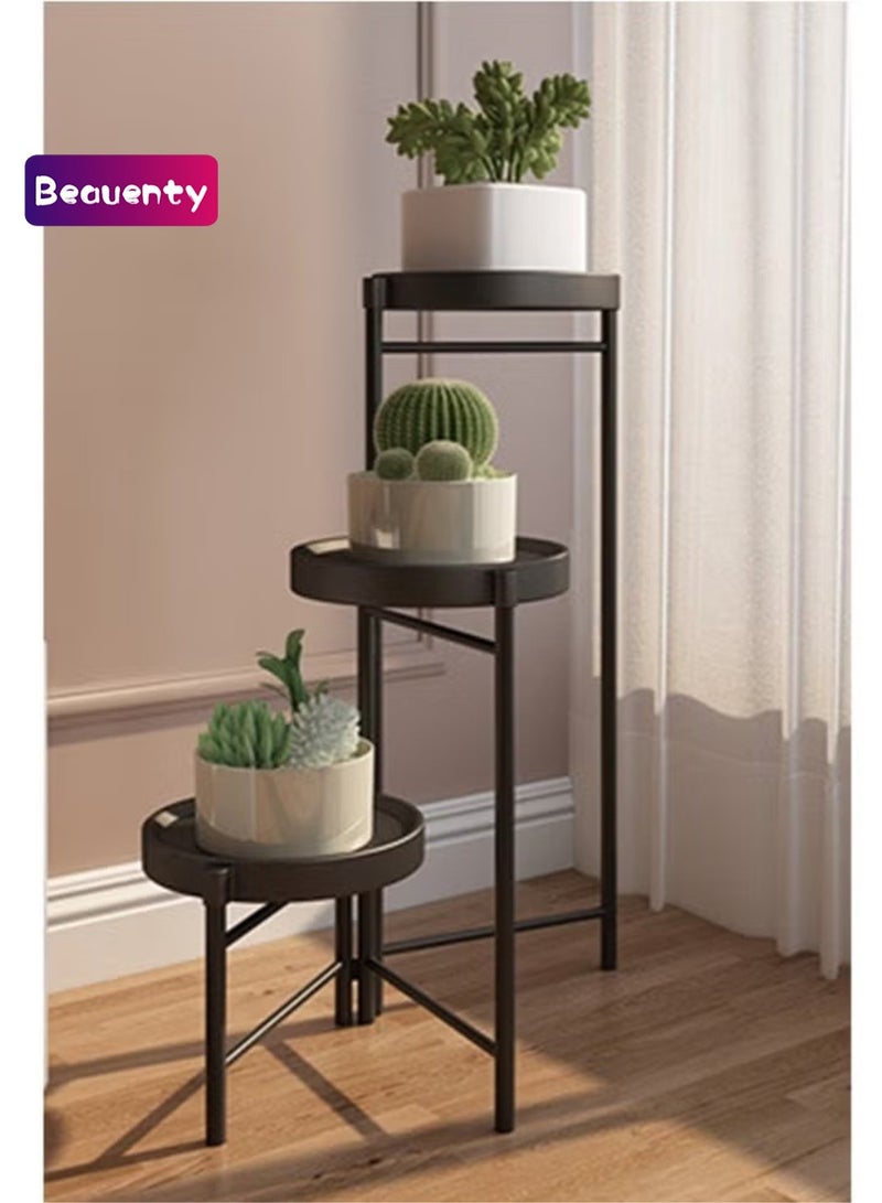 Beauenty 3 Tier Metal Plant Stand Multiple Flower Pot, Heavy Duty Potted Holder, Plant Shelves Planter Rack Storage Organizer Display for Indoor Outdoor Garden Balcony - Image 1
