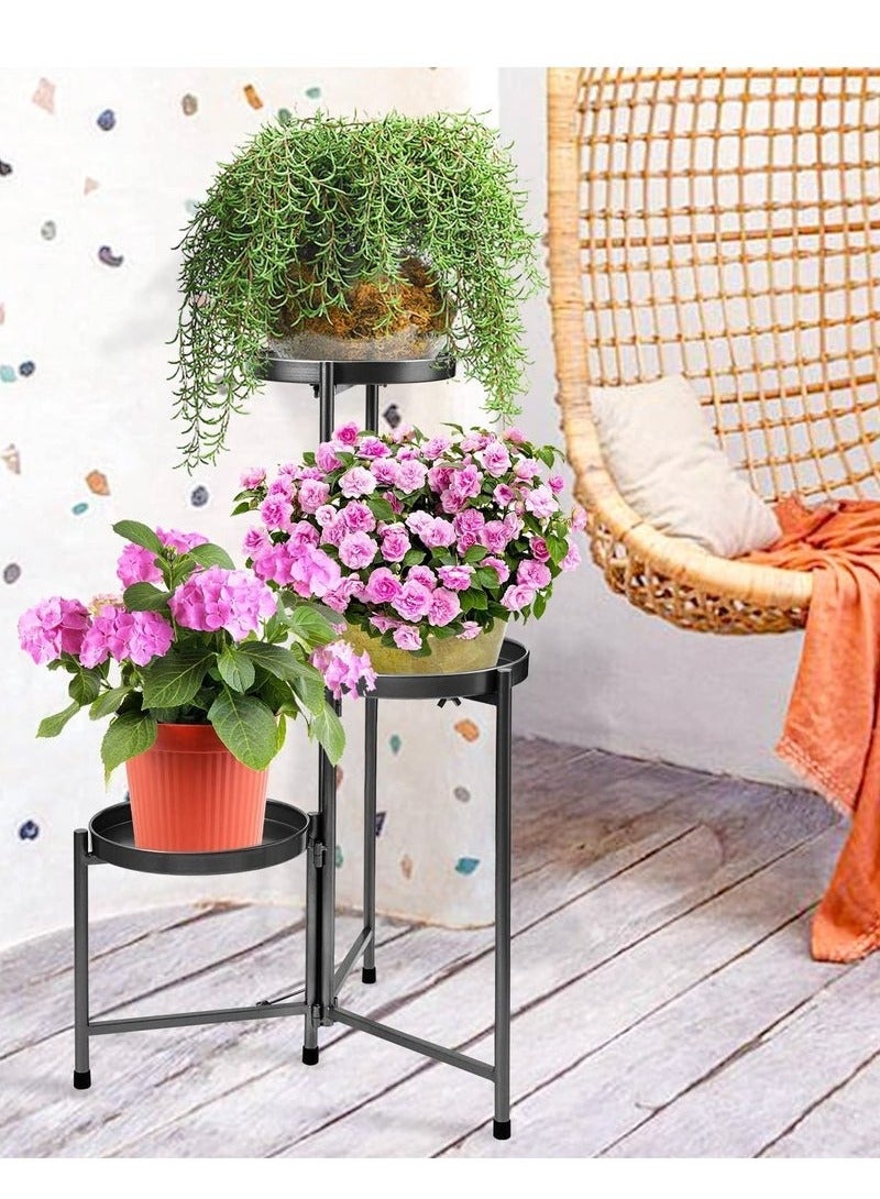 Beauenty 3 Tier Metal Plant Stand Multiple Flower Pot, Heavy Duty Potted Holder, Plant Shelves Planter Rack Storage Organizer Display for Indoor Outdoor Garden Balcony - Image 5