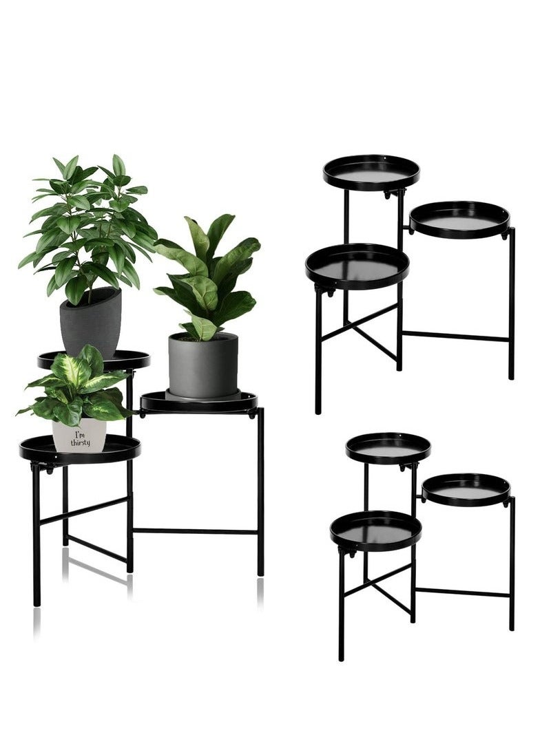 Beauenty 3 Tier Metal Plant Stand Multiple Flower Pot, Heavy Duty Potted Holder, Plant Shelves Planter Rack Storage Organizer Display for Indoor Outdoor Garden Balcony - Image 2