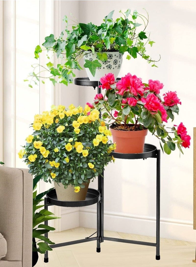 Beauenty 3 Tier Metal Plant Stand Multiple Flower Pot, Heavy Duty Potted Holder, Plant Shelves Planter Rack Storage Organizer Display for Indoor Outdoor Garden Balcony - Image 4