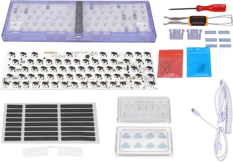 DIY Mechanical Keyboard Kit 67 Keys, Wired Custom Gaming Keyboard with Hot Swap RGB Backlit, Supports 5pin and 3pin Switches, ABS Shell for and macOS (Purple) - Image 1