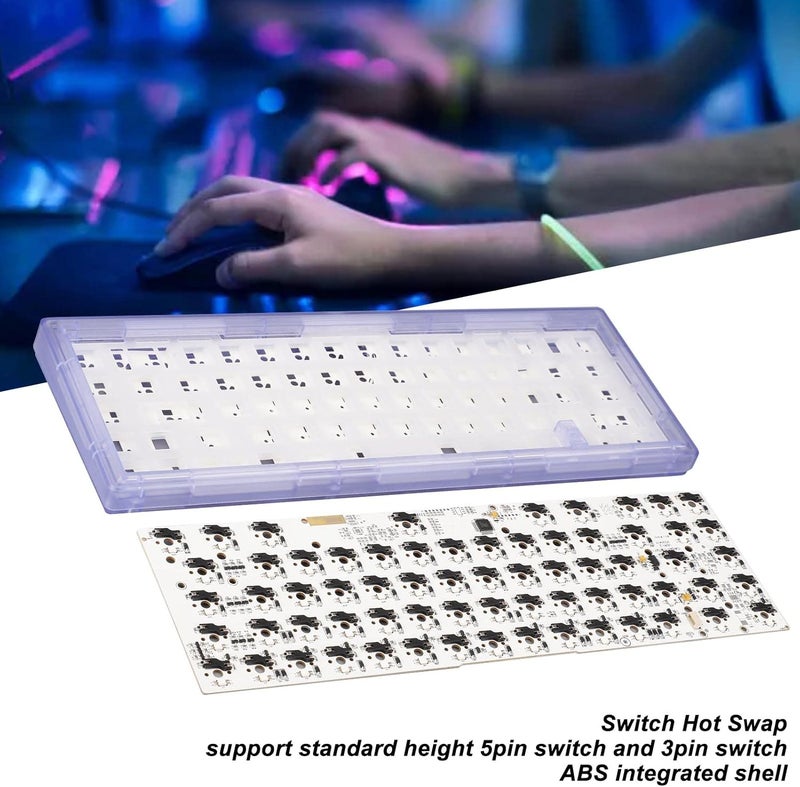 DIY Mechanical Keyboard Kit 67 Keys, Wired Custom Gaming Keyboard with Hot Swap RGB Backlit, Supports 5pin and 3pin Switches, ABS Shell for and macOS (Purple) - Image 5