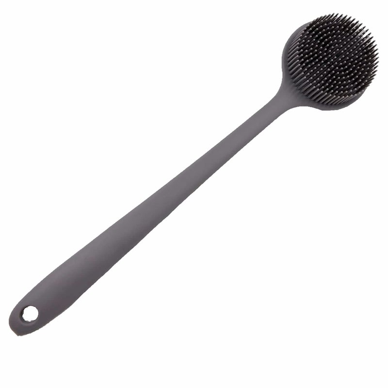 Cinlitek Silicone Body Scrubber Long Handle Back Scrubber Shower Exfoliator
