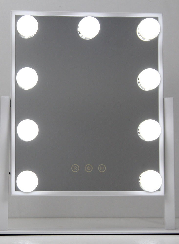 Makeup Mirror with Lights Hollywood Vanity Mirror with 3 Colors Lighting Modes, Touch Control, 360°Ratation, Dimmable 9 LED Bulbs Lighted Makeup Mirror for Dressing Room u0026 Bedroom for Dressing R  - Image 2