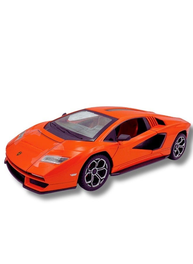 Lamborghini Countach LPI 800-4 1:22. Scale Diecast Model Car – Orange, Lights, Sound, Pullback, Open Doors & Hood, Premium Collector Toy - Image 1