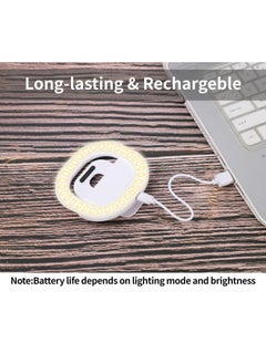 Generic Clip on Selfie Ring Light,Rechargeable Portable Clip-on Selfie Fill Light with 36 LED for iPhone/Android Smart Phone Photography, Camera Video,Table,iPad, Girl Makes up (White)  - Image 2