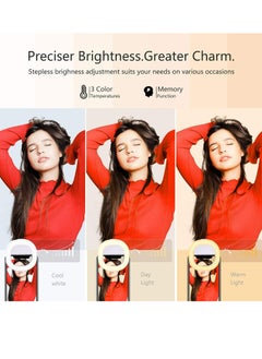 Generic Clip on Selfie Ring Light,Rechargeable Portable Clip-on Selfie Fill Light with 36 LED for iPhone/Android Smart Phone Photography, Camera Video,Table,iPad, Girl Makes up (White)  - Image 4