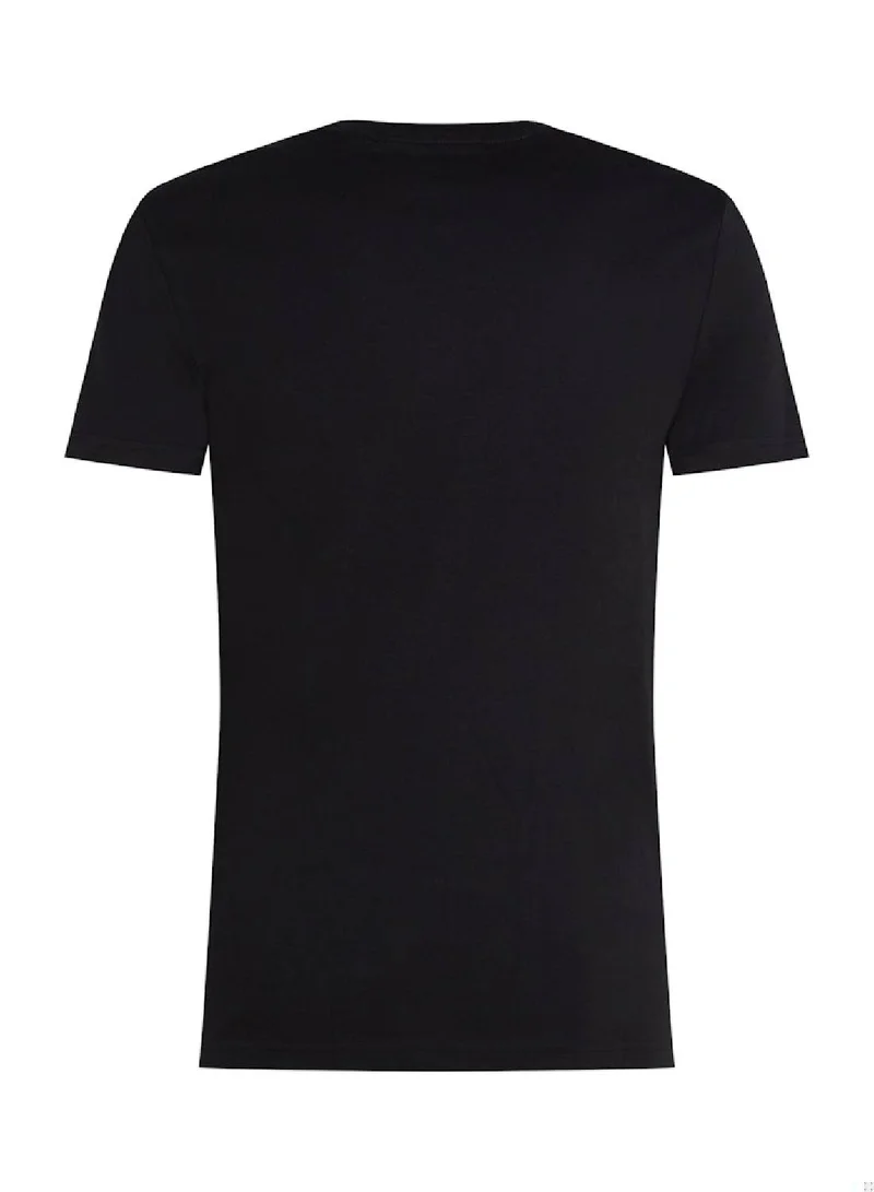 Calvin Klein Jeans Men's Outline Monologo Short Sleeve T-Shirt - Cotton, Black