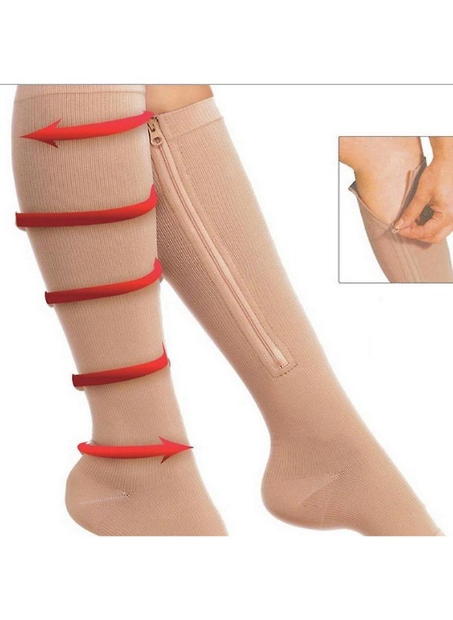Zip Sox Pair Of Zip-Up Compression Socks (Black)  - Image 2