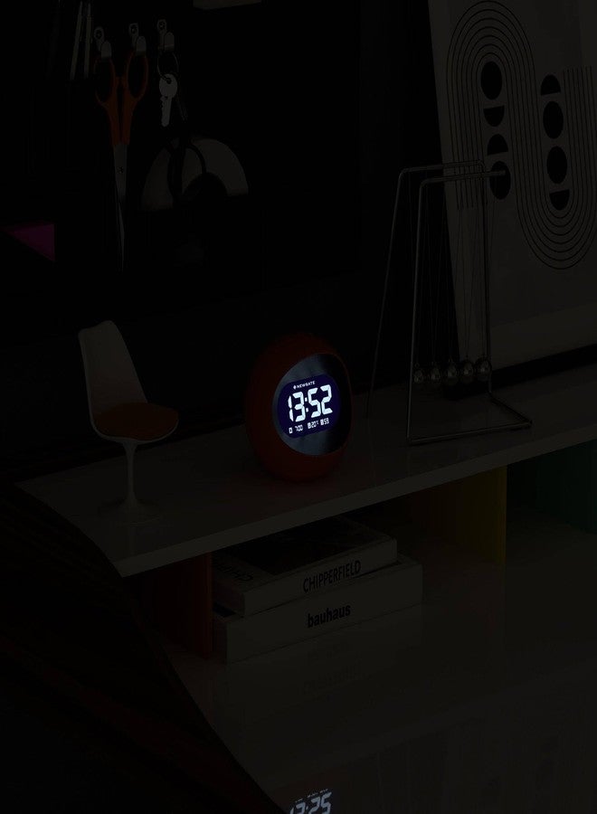 NEWGATE® Centre of the Earth Alarm Clock | Round Retro Digital LCD Clock | Orange | Ideal for Bedside, Desk or Shelf | Retro Bedroom & Office Accessory - Image 5