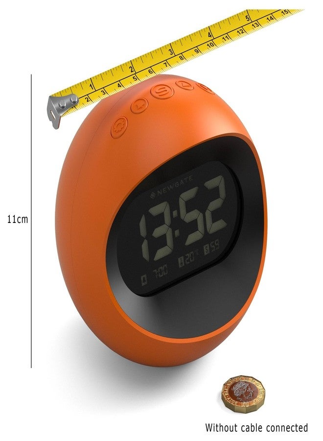 NEWGATE® Centre of the Earth Alarm Clock | Round Retro Digital LCD Clock | Orange | Ideal for Bedside, Desk or Shelf | Retro Bedroom & Office Accessory - Image 4
