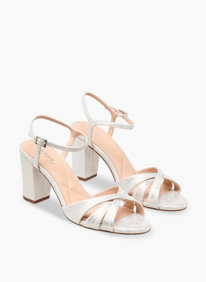 سيليست Women Block Heel Ankle Strap Sandals Ramadan Collections