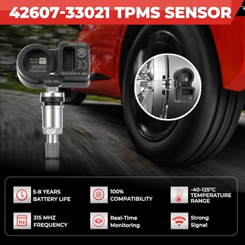 ISINLASSO TPMS Sensors 42607-33021 315MHz Pre-Programmed Tire Pressure Sensor Fit for Lexus RX350 GX460 LX570 CT200h Fit for Toyota Camry 4Runner Avalon Corolla Highlander RAV4 Tacoma Fit for Scion tC xB-4PCS - Image 3