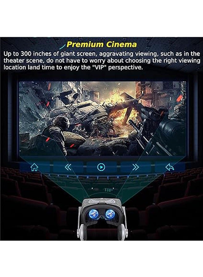 general Virtual reality glasses for Android phones iOS 3.5-7 inches, virtual reality glasses with blue light lenses and noise-canceling headphones - Image 5