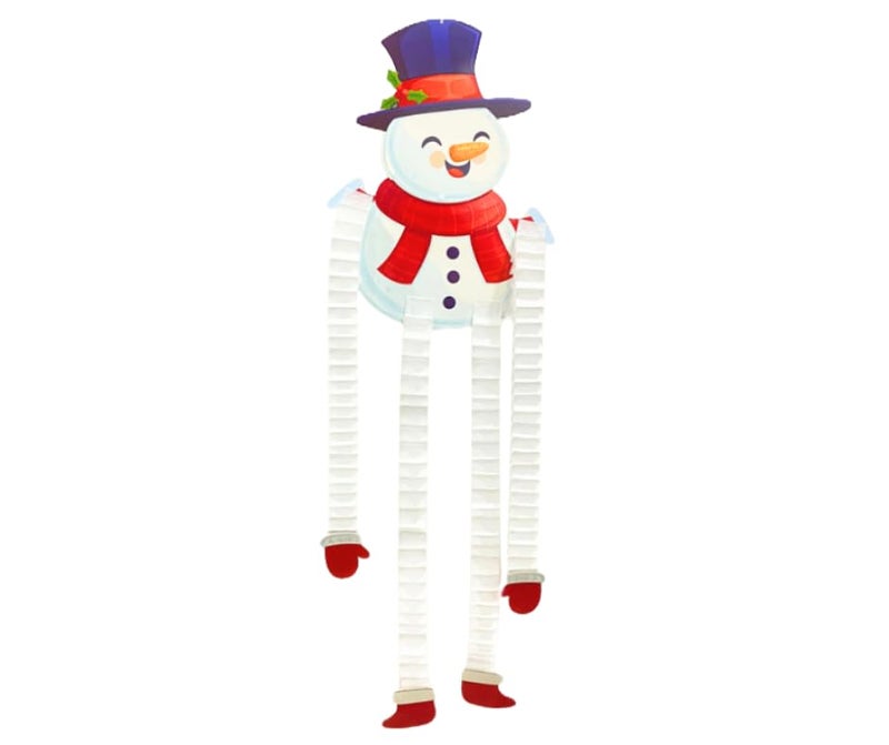 MPS MY PARTY SUPPLIERS MPS My Party Suppliers 1 pc Christmas Honeycomb Paper Hanging Santa Hat Xmas Paper Hat Reindeer Snowman for Christmas Tree Ornaments Hanging Decorations for Homes Dining Playrooms White Snowman - Image 1
