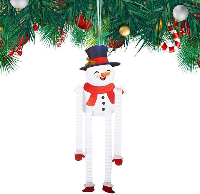 MPS MY PARTY SUPPLIERS MPS My Party Suppliers 1 pc Christmas Honeycomb Paper Hanging Santa Hat Xmas Paper Hat Reindeer Snowman for Christmas Tree Ornaments Hanging Decorations for Homes Dining Playrooms White Snowman - Image 2