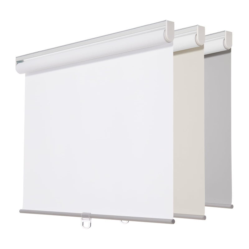 Persilux Persilux Custom Cut to Size 100 Blackout Roller Shades Roller Blinds Cordless Window Shades 27 W x 72 H White UV Protection Energy Saving for Home and Office Living Room Bedroom 