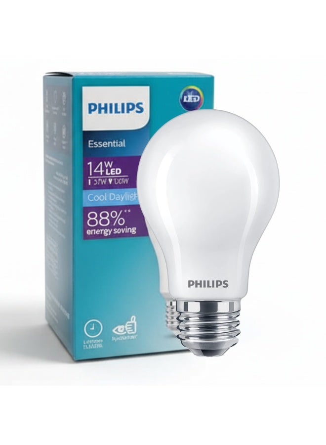 فيليبس مصباح LED بقوة 14 واط وقاعدة E27، موفر للطاقة، إضاءة بيضاء ساطعة 6500 كلفن، 1800 لومن، قاعدة E27 قياسية، عمر طويل، إضاءة صديقة للبيئة - Image 2