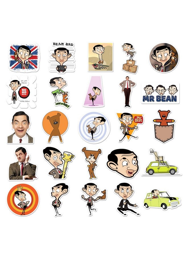 Ash & Roh Cute Cartoon Stickers for Kids, 50 Pcs Cute Stickers for Water Bottles - Cute Stickers Pack Gift for Kids Teen Birthday Party (MR.Bean) - Image 3
