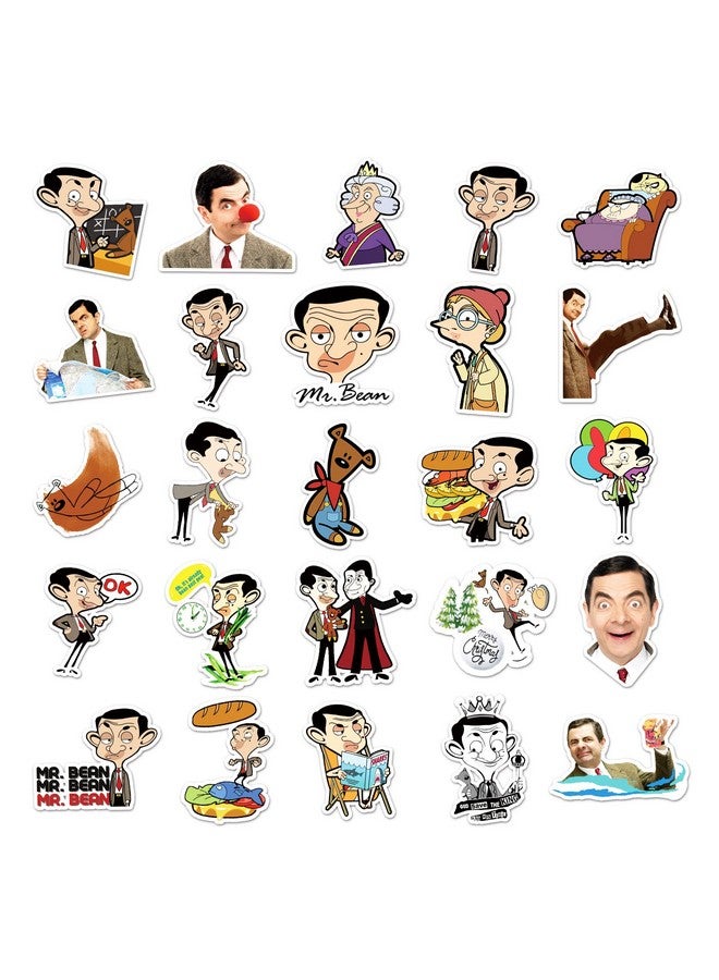 Ash & Roh Cute Cartoon Stickers for Kids, 50 Pcs Cute Stickers for Water Bottles - Cute Stickers Pack Gift for Kids Teen Birthday Party (MR.Bean) - Image 4