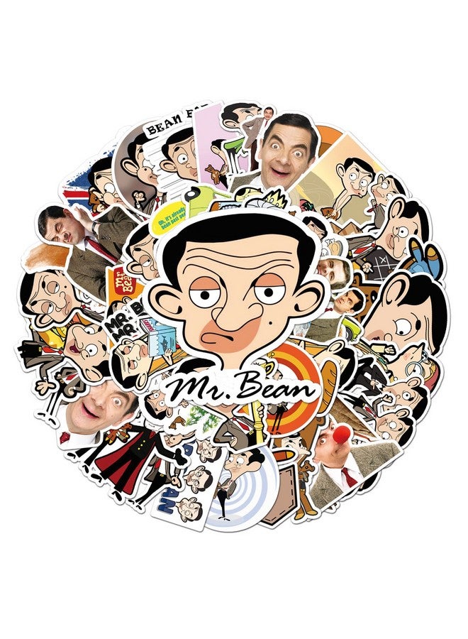 Ash & Roh Cute Cartoon Stickers for Kids, 50 Pcs Cute Stickers for Water Bottles - Cute Stickers Pack Gift for Kids Teen Birthday Party (MR.Bean) - Image 5