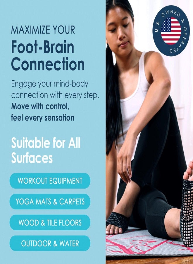 Tucketts Ballerina Toeless Non-Slip Grip Socks - Anti Skid Barre, Pilates, Dance, Home & Leisure, Pedicure - S/M - 1 pair Solid Night - Image 4