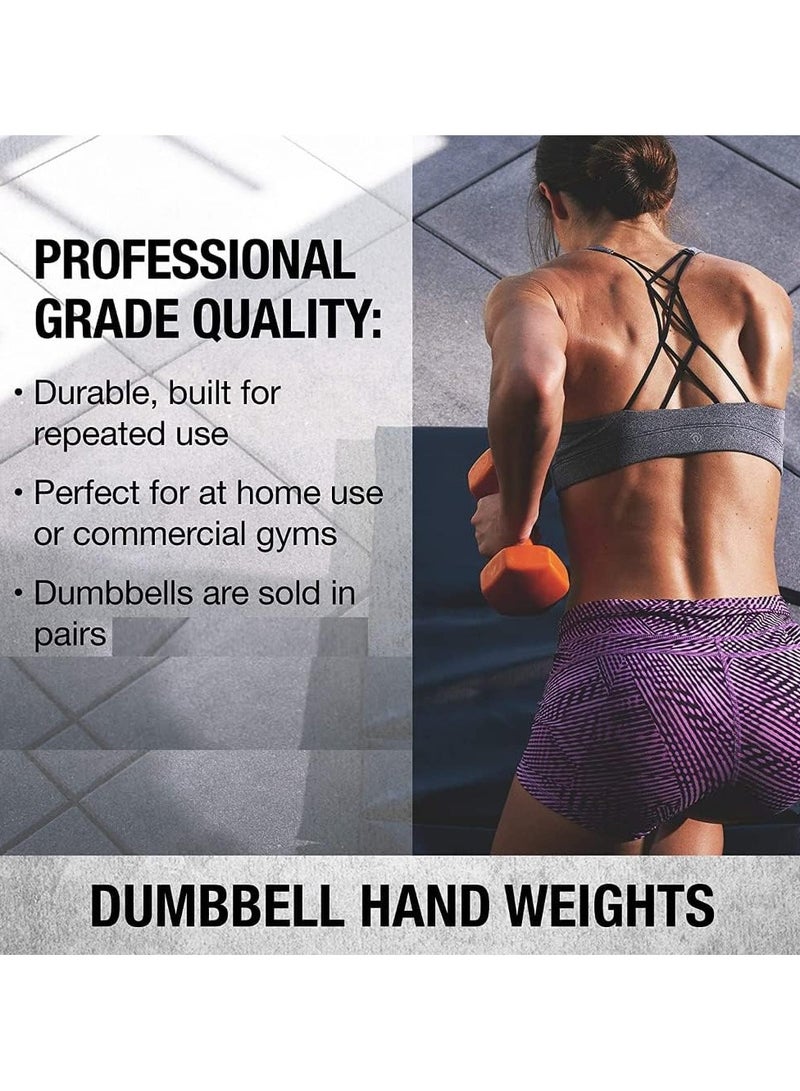 مخطوطات مجموعة من دمبل وأوزان يدوية مكونة من قطعتين - دمبل مغطى بالفينيل للتمرين واللياقة البدنية للاستخدام في صالة الألعاب الرياضية المنزلية، معدات تمارين القوة، أوزان حرة للنساء والرجال (أزرق، 5 كجم × 2) - Image 4