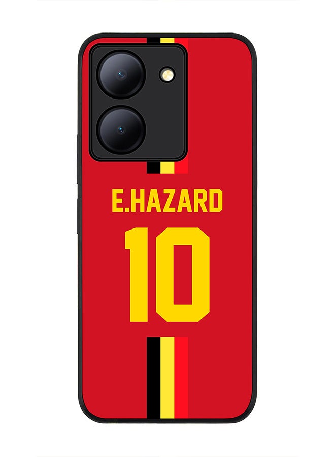 Stylizedd Rugged Black Edge case for Vivo Y36 / Vivo Y36 5G,Slim fit Flexible Cover - Football Team - Belgium, Player Name - E.Hazard - Image 1