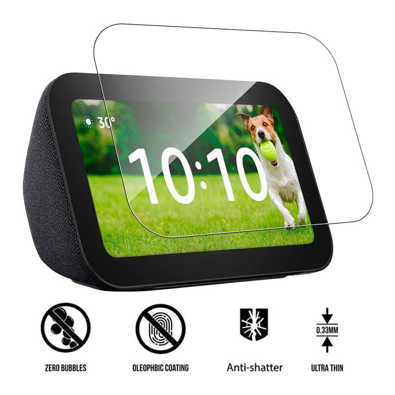 Tempered Glass Screen Protector: 9H Hardness, Bubble-Free Installation, HD Clarity - Case Friendly Smart Display Protector for Echo Show 5 3rd Generation - Image 2