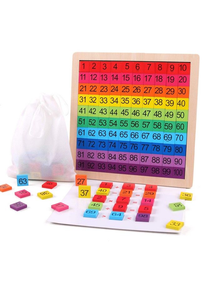 Wooden Montessori Math Counting Hundred Board Toys, 1100 Consecutive Numbers Learning & Educational Game Toy For Kids Toddlers 3 Year Old With Storage Bag - Image 1