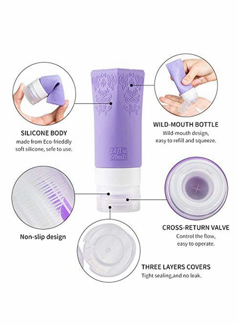 KASTWAVE 6 Pcs Cosmetic Travel Containers Set 70 ml Travel Bottles Leakproof - Image 3