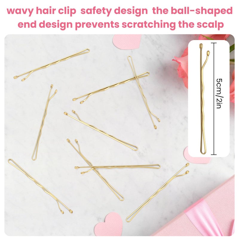 HCYPCV Blonde Bobby Pins, Pain-Free Hair Clips, Best Size 2in for Women and Girls (Golden -01) - Image 3
