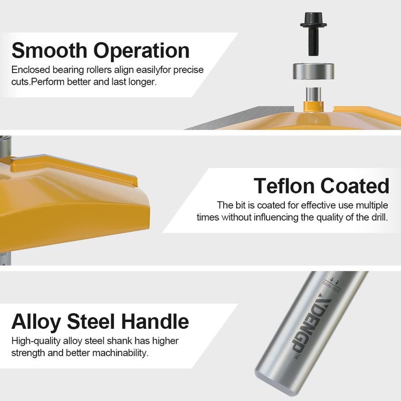 XDENGP Bevel Raised Panel Router Bits 1/2 Shank for Cabinet Door, 3-1/2-Inch Diameter, Shaker Raised Cabinet Door Making Frame Panel Design Router bits Use with Rail and Stile Moulding Router bit - Image 4