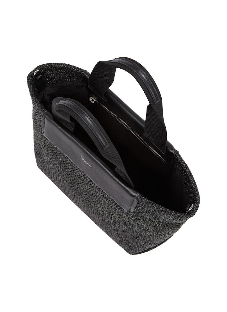 CALVIN KLEIN RAFFIA SMALL CROSSBODY TOTE BAG  - Image 4